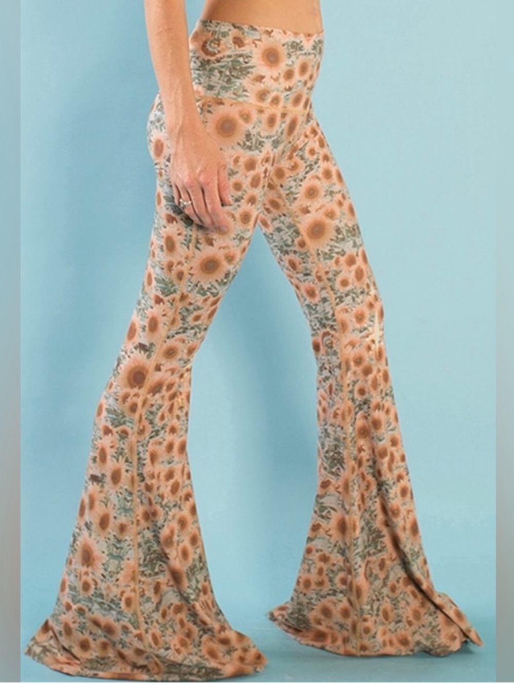 Teeki Sisters of the Sun Sunflower Bellbottoms Rare!